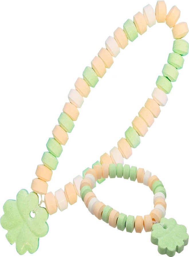 Fruidles Stretchable St. Patrick's Shamrock Candy Bracelet & Necklace, Multicolor Fruit-Flavored Chewables for Party Favors, 14g Bracelet, 18g Necklace (12-Pack) - Image 1