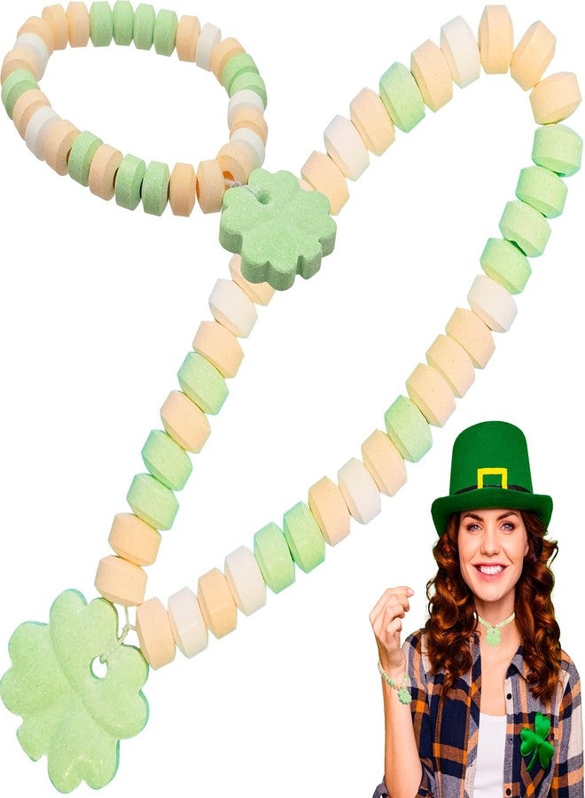 Fruidles Stretchable St. Patrick's Shamrock Candy Bracelet & Necklace, Multicolor Fruit-Flavored Chewables for Party Favors, 14g Bracelet, 18g Necklace (12-Pack) - Image 2
