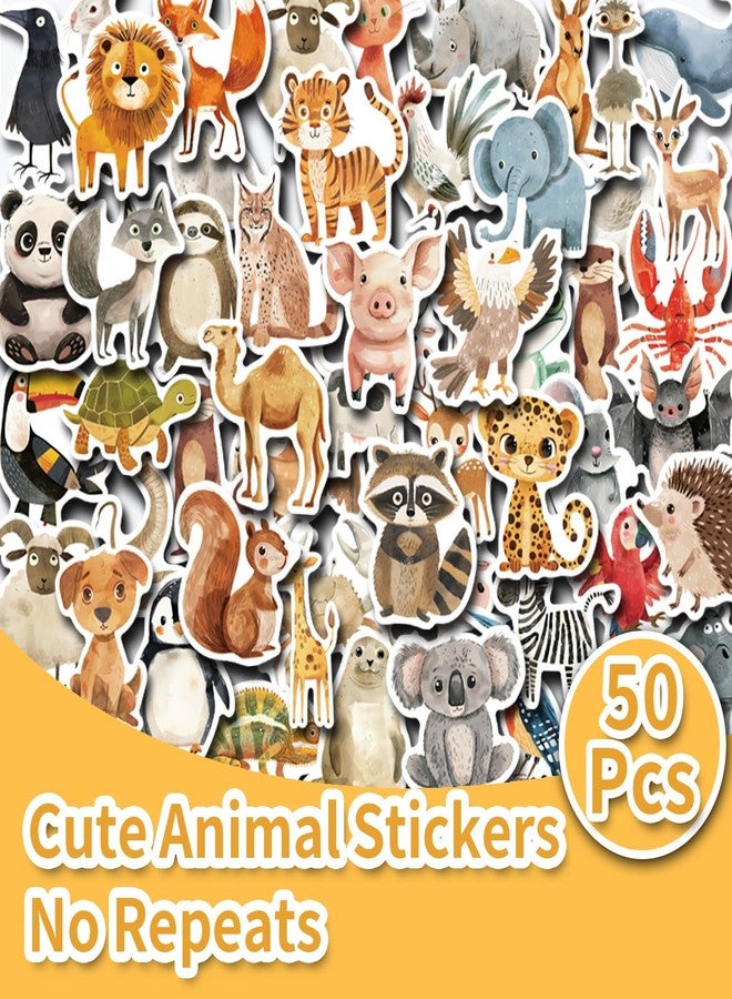 AOWDIAO 50 Pcs Animal Stickers - Cute Waterproof Vinyl Stickers Pack for Kids - Perfect for Water Bottles, Laptops, Scrapbooks and Classroom Prizes - Image 3