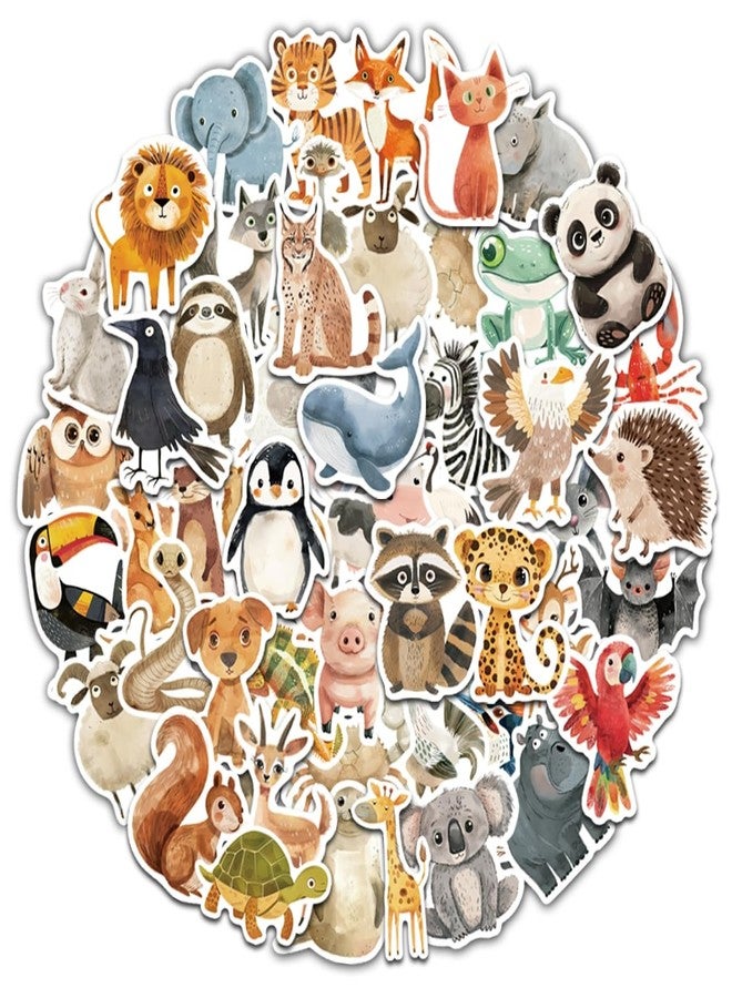AOWDIAO 50 Pcs Animal Stickers - Cute Waterproof Vinyl Stickers Pack for Kids - Perfect for Water Bottles, Laptops, Scrapbooks and Classroom Prizes - Image 1