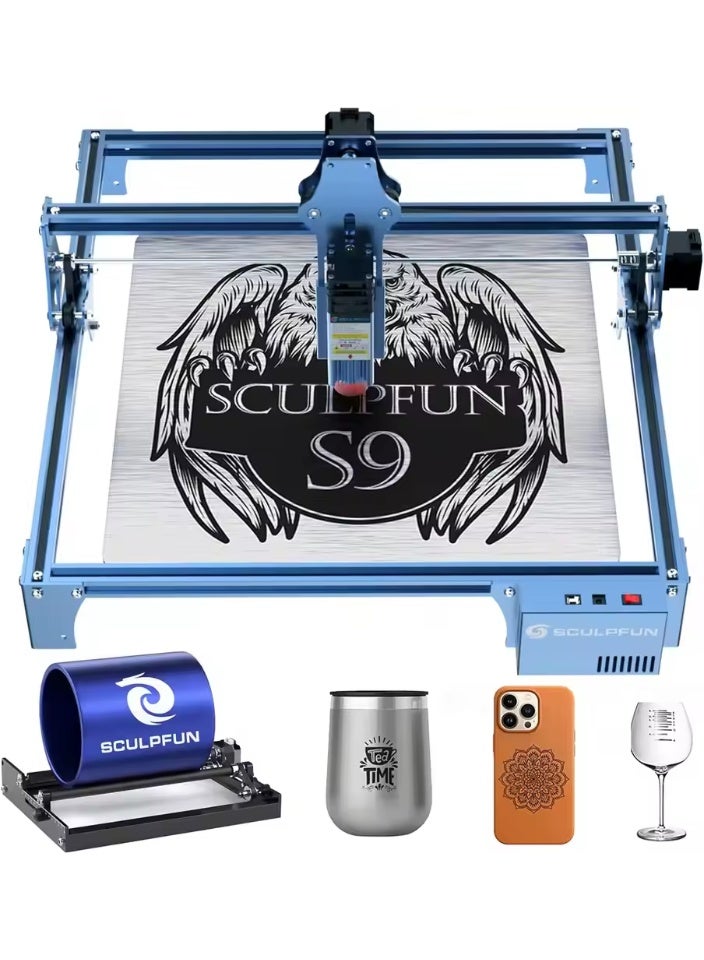 SCULPFUN S9 Laser Engraver, 90W Laser Cutter, with Eye Protection, High-precision Wood Engraver Cutting Machine, 410x415mm Engraving area with Roller(5W) - Image 1