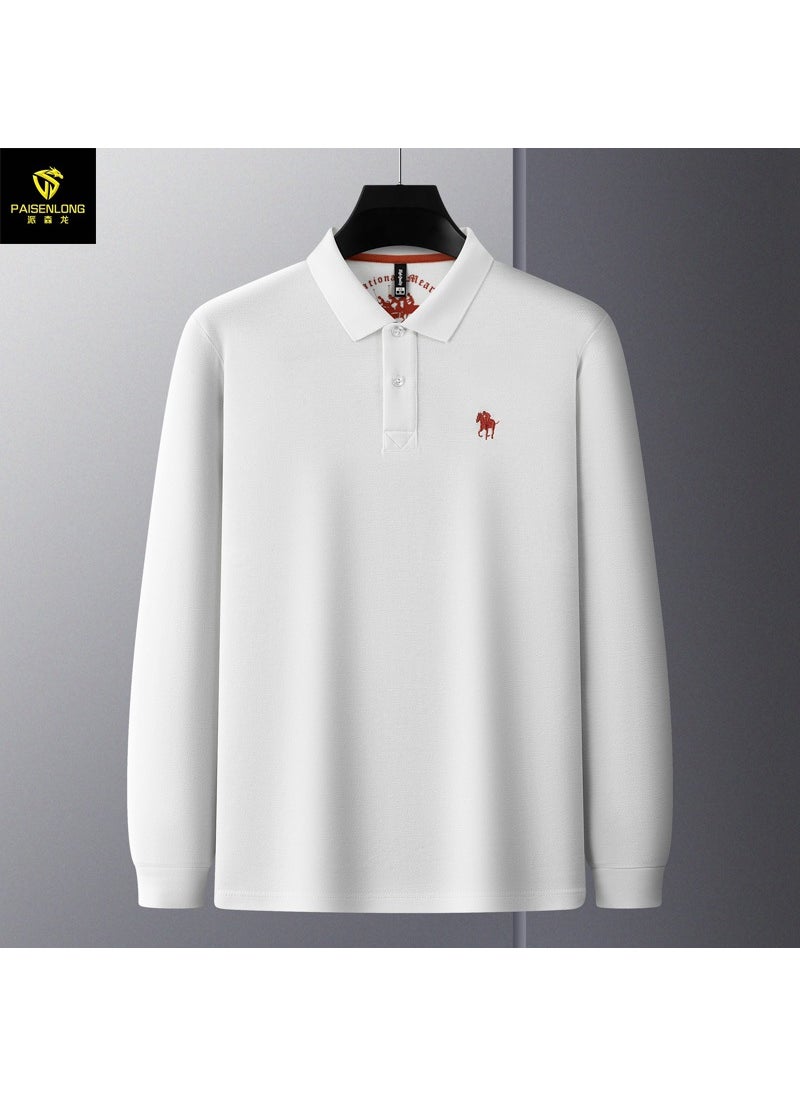 Generic - Paisley Dragon Embroidered Cotton Mens Polo Shirt 8686-fog Blue - Image 1