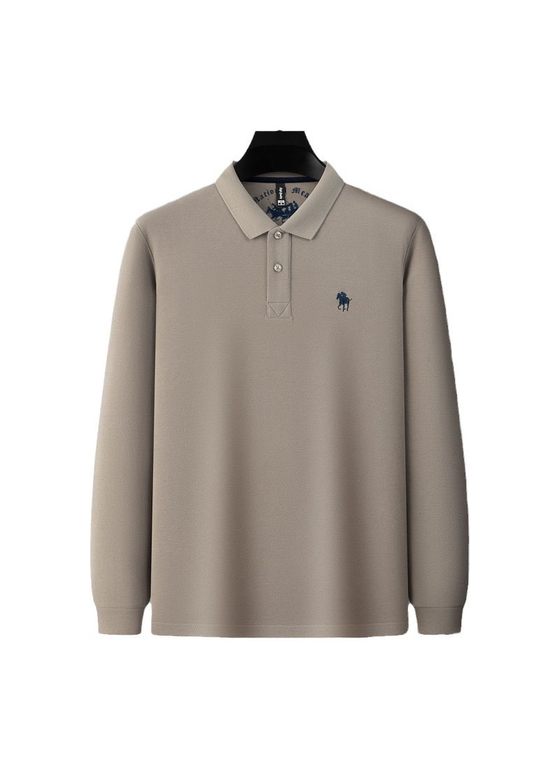 Generic - Paisley Dragon Embroidered Cotton Mens Polo Shirt 8686-fog Blue - Image 1