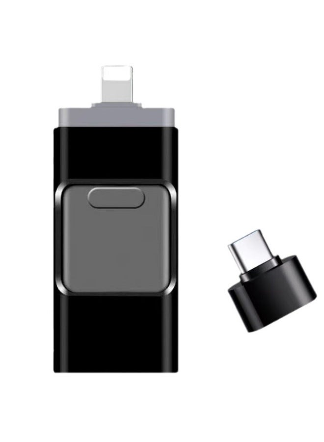 Three-in-one Otg USB Flash Drive Type-c Mobile Phone USB Flash Drive For Android Apple Computer Large Capacity USB Flash Drive-Color:Black-Capacity:128g Expansion 256g - Image 1