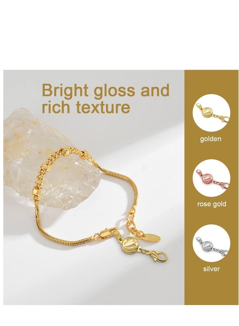 KASTWAVE Set of 6 Locking Magnetic Clasp, Heart Embedded Necklace Clasp, Magnetic Necklace Clasps Closures, Magnetic Lobster Clasps Converter for DIY Necklace Bracelet Jewelry Crafts Making Supplies - Image 2