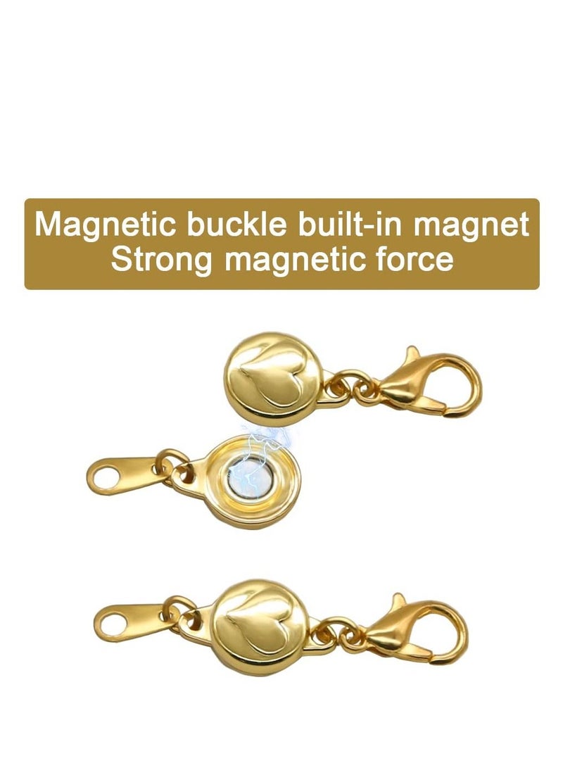 KASTWAVE Set of 6 Locking Magnetic Clasp, Heart Embedded Necklace Clasp, Magnetic Necklace Clasps Closures, Magnetic Lobster Clasps Converter for DIY Necklace Bracelet Jewelry Crafts Making Supplies - Image 4