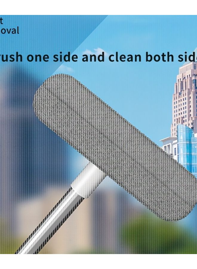 30.3 Inch Long Handle Window Screen Cleaning Tool Wet And Dry Brush For Yard Door Porch - Image 5