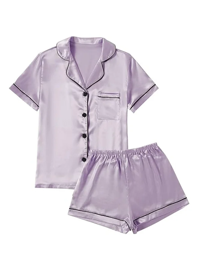 Caprisious Luxurious Women’s Satin Pajama Set – Short Sleeve Top & Shorts Sleepwear