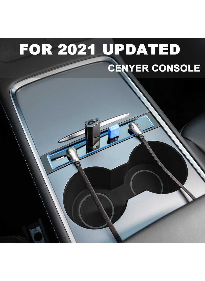 Topfit Topfit for Tesla 2021 2022 2023 2024 USB LED Hub Compatible Docking Station of Center Console Smart Sensor(Model 3 /Y)  - Image 5