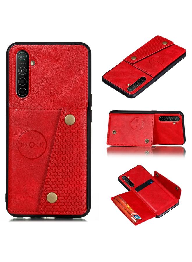 S-TOP Case For OPPO Realme XT Shockproof Magnetic PU + TPU Protective Case with Card Slots - Image 1