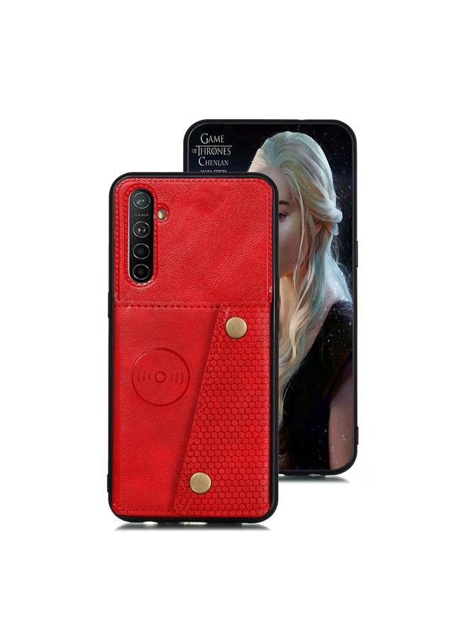 S-TOP Case For OPPO Realme XT Shockproof Magnetic PU + TPU Protective Case with Card Slots - Image 2