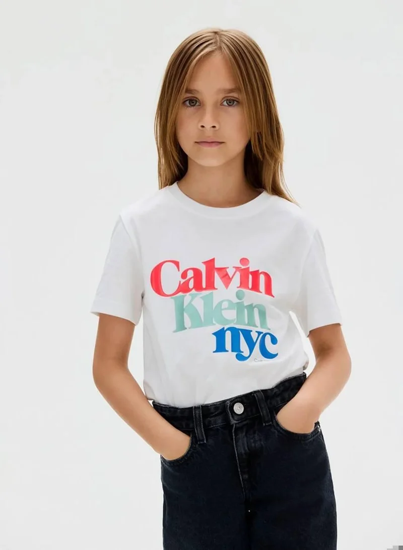 Calvin Klein Jeans Bright White Logo T-Shirt for Women | Best Price UAE