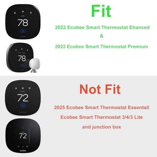 BAOKZZOM Wall Plate Cover Compatible with New 2022 Ecobee Smart Thermostat Premium & 2022 Ecobee Smart Thermostat Enhanced, Programmable WiFi Thermostat Accessory, Black - Image 2