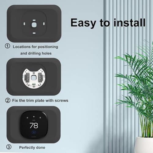 BAOKZZOM Wall Plate Cover Compatible with New 2022 Ecobee Smart Thermostat Premium & 2022 Ecobee Smart Thermostat Enhanced, Programmable WiFi Thermostat Accessory, Black - Image 5