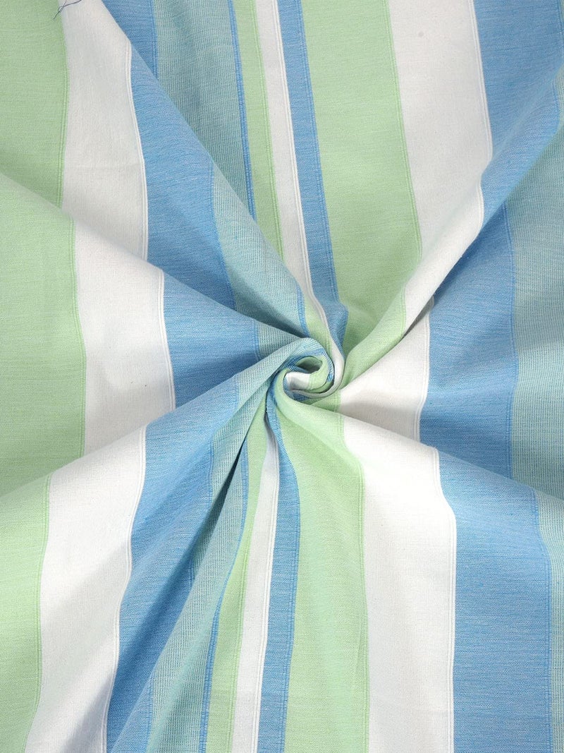 SHADES OF LIFE SHADES OF LIFE Amaze Handloom Stripped Cotton Blue Green Bed Sheet 250 TC1 Bedcover with 2 Pillow Covers for Double Bed Luxury Bedding Set Perfect for Home Decor Festive Gifting  - Image 4
