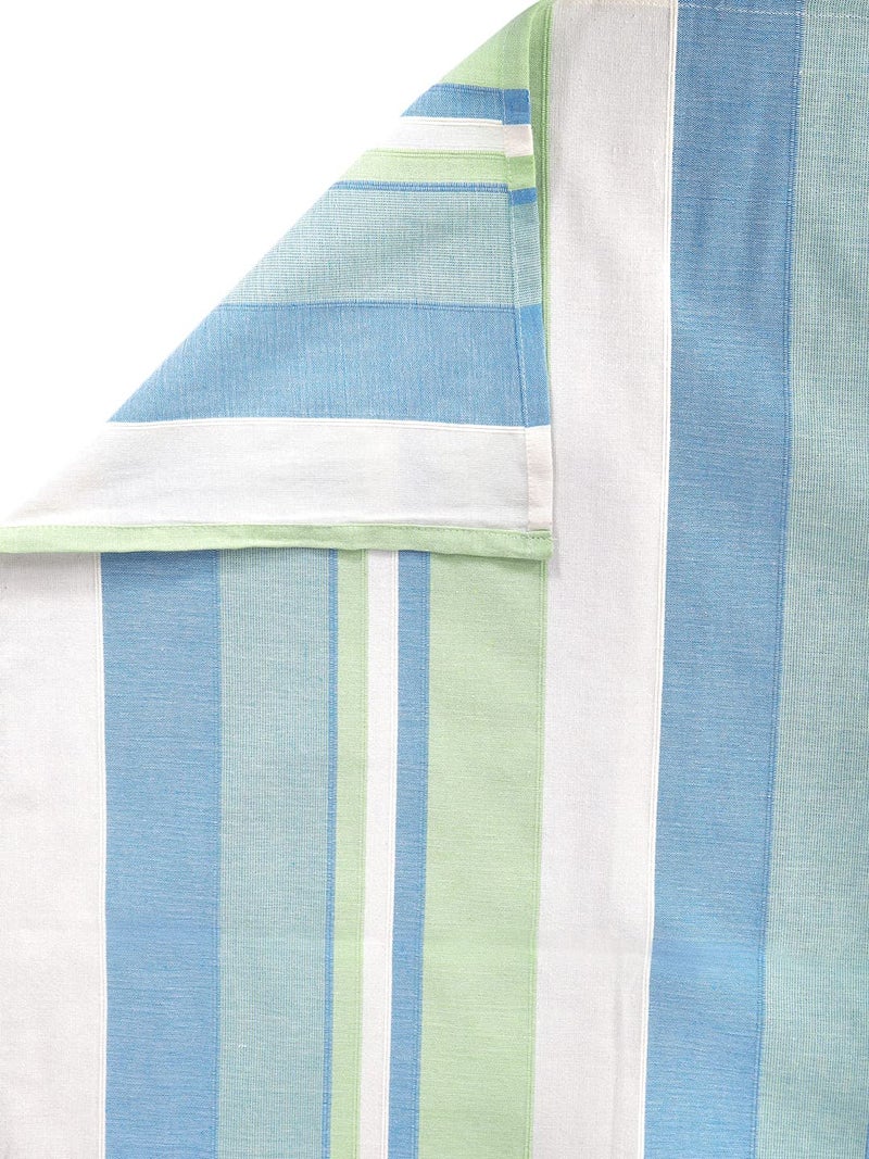 SHADES OF LIFE SHADES OF LIFE Amaze Handloom Stripped Cotton Blue Green Bed Sheet 250 TC1 Bedcover with 2 Pillow Covers for Double Bed Luxury Bedding Set Perfect for Home Decor Festive Gifting  - Image 5
