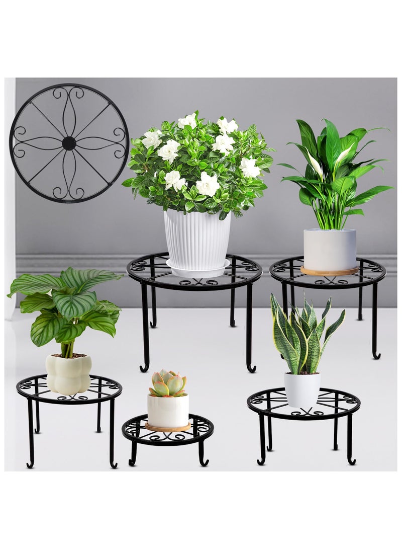Generic 5 Pack Metal Plant Stands – Heavy Duty Rustproof Flower Pot Holders for Indoor & Outdoor Use, Round Garden Planter Racks  - Image 1