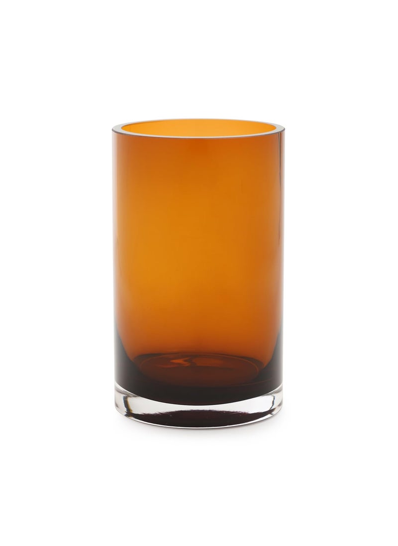 PURE HOME + LIVING Pure Home Living Dark Brown Cylindrical Straight Glass Vase Small  - Image 3