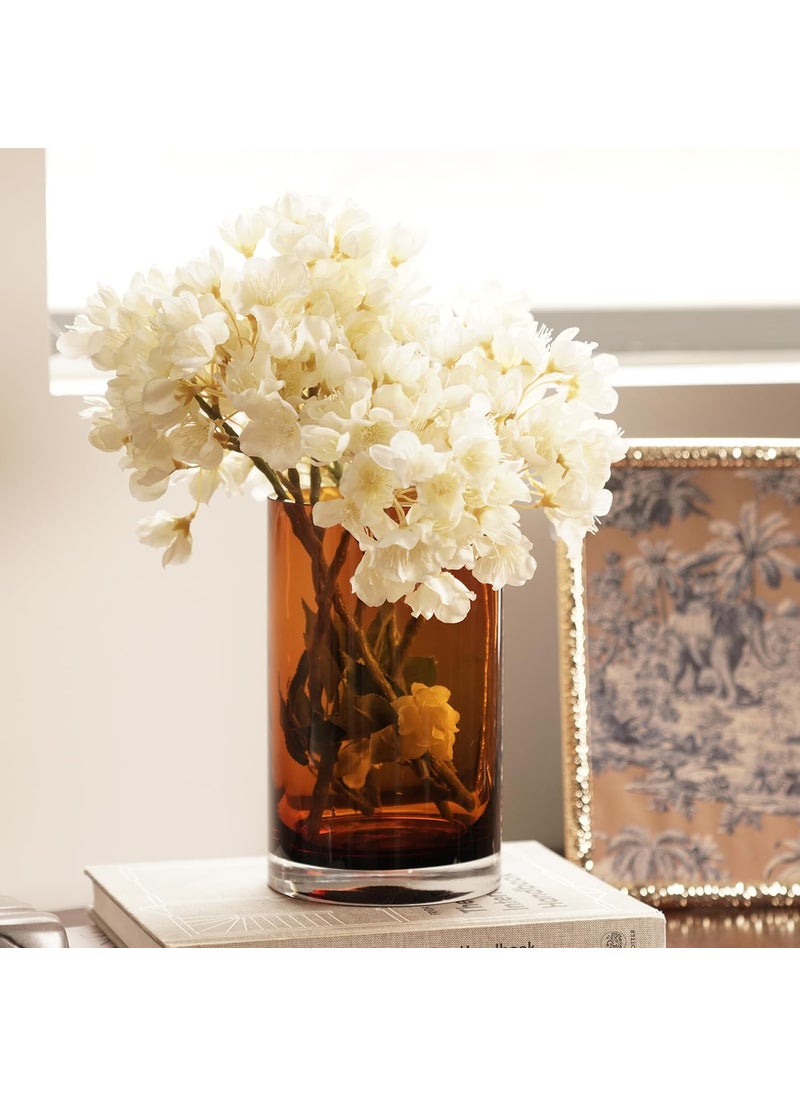 PURE HOME + LIVING Pure Home Living Dark Brown Cylindrical Straight Glass Vase Small  - Image 1