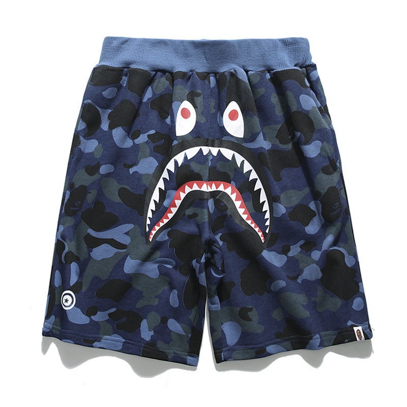 New Japanese-Style Trendy Brand Shark Head Casual Shorts For Men And Women, Youth Fashion Quick-Dry Beach Shorts - Image 3