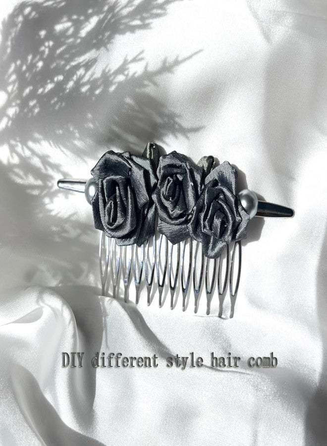 Quupy 2PCS Alloy Hair Comb - Silver & Gold Headwear Side Comb for French Twist - Sparkle Styling Tools & Hair Accessories for Women & Girls - Image 3