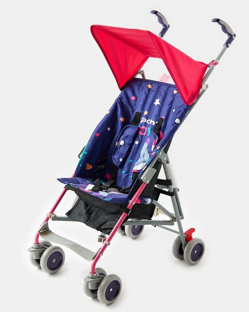 Redtag Pink Printed Baby Buggy With Round Canopy