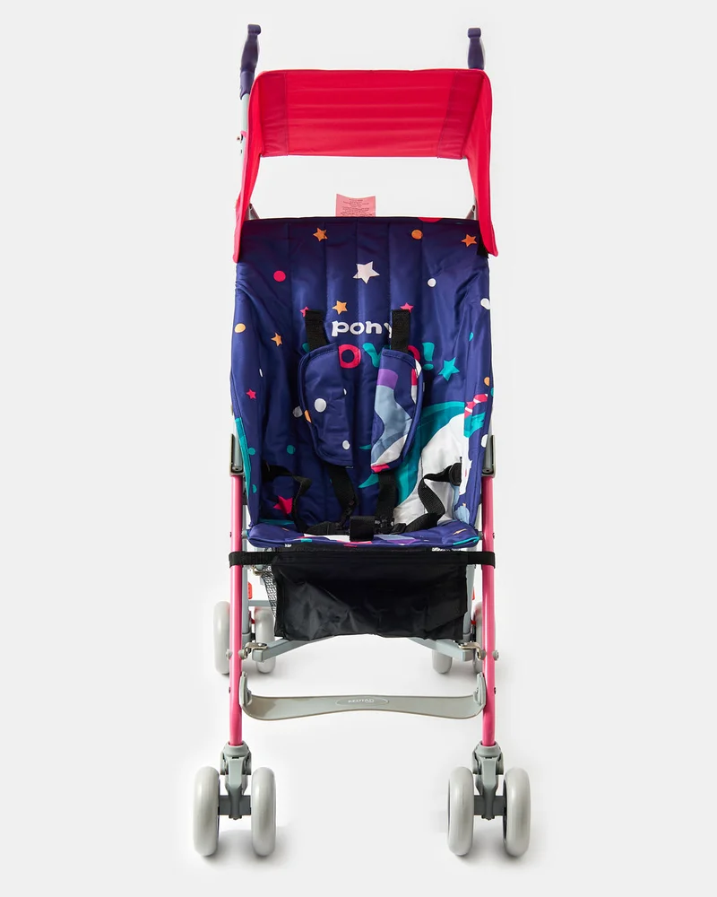 Redtag Pink Printed Baby Buggy With Round Canopy