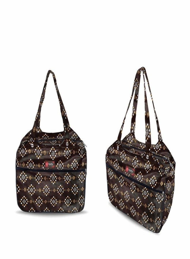 Temoli Tote Bags - 100% Organic Cotton Grocery Bags, Eco-Friendly, Multi-Purpose, Sturdy Canvas - Multiple Stylish Designs,Home,Office Hand Bag,Dot & Coffee,1 Pcs - Image 2
