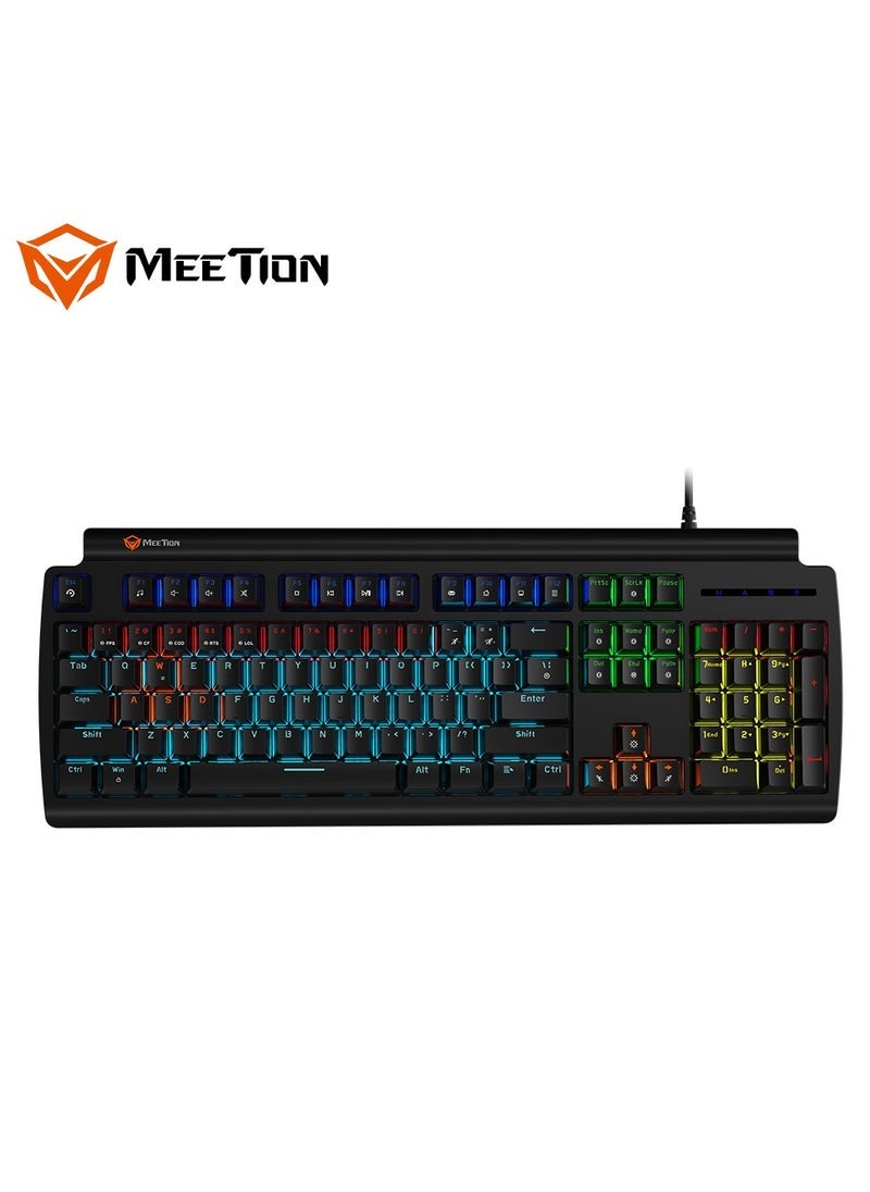 Meetion Meetion MK600 Mechanical Keyboard Anti-ghosting Full keys No. of keys 104/105 Keyboard Type best combination of RGB lights Black Body OS Compatibility Windows XP/Vista/7/8/10  MAC OS X Interface USB  - Image 2
