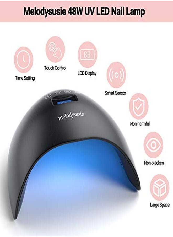 MelodySusie - Uv Led Nail Lamp 48W Nail Dryer For Gel Nail Polish Professional Nail Curing Light For Manicure & Pedicure With Lg Chips Touch Control Uv Lamp With Sensor 4 Timer Setting Upgrade - Image 1