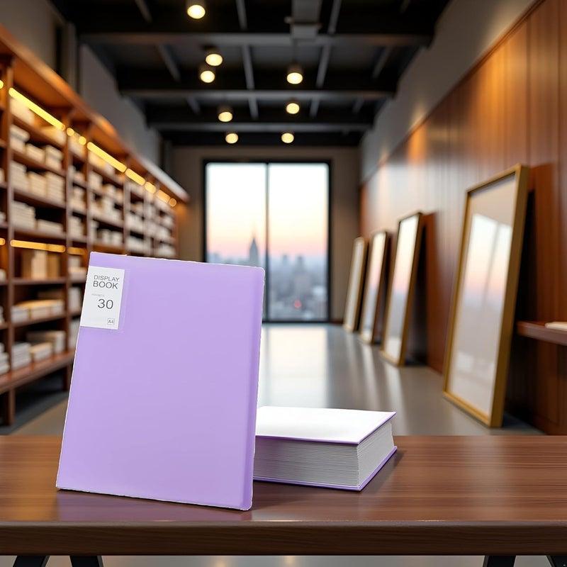 Mioaoa Purple Diamond Storage Book, A4 Diamond Picture Storage Book for 60 Diamond Picture Pics, 30 Pages Diamond Portfolio Folder for Diamond Picture Kits for Artwork, 31.0 x 23.1 cm - Image 2