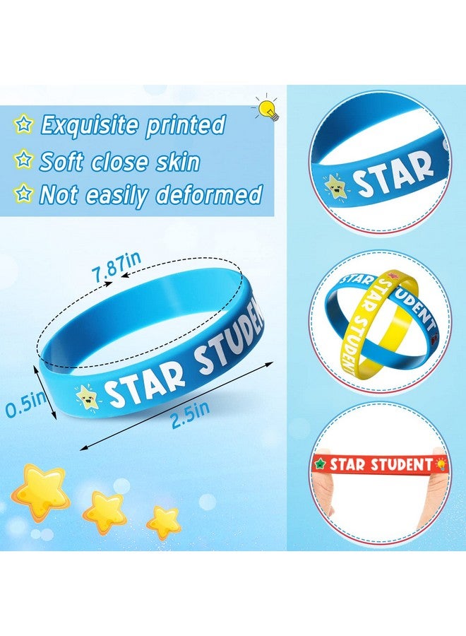 اوريهير أساور Star Student مكونة من 8 ألوان، أساور سيليكون لمكافأة الطلاب، جائزة تقدير المعلم، أساور Star المطاطية للرياضة، لوازم مدرس بديل للمكتب، أنشطة تعليمية للأطفال (40 قطعة) - Image 3