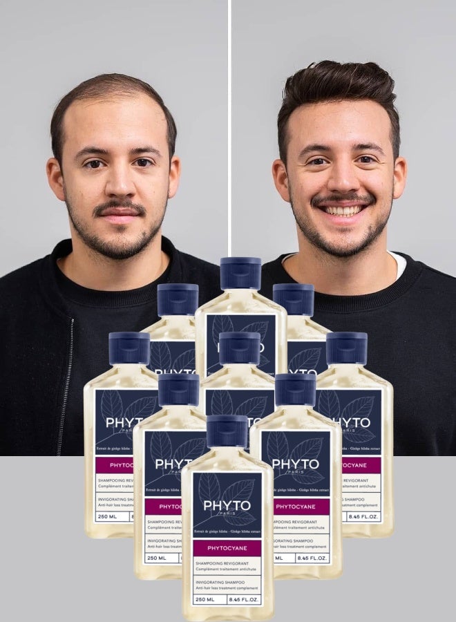 Phyto 9 Pieces Phyto Paris Hair Loss Shampoo Women And Men Invigorating 250ML - Image 1
