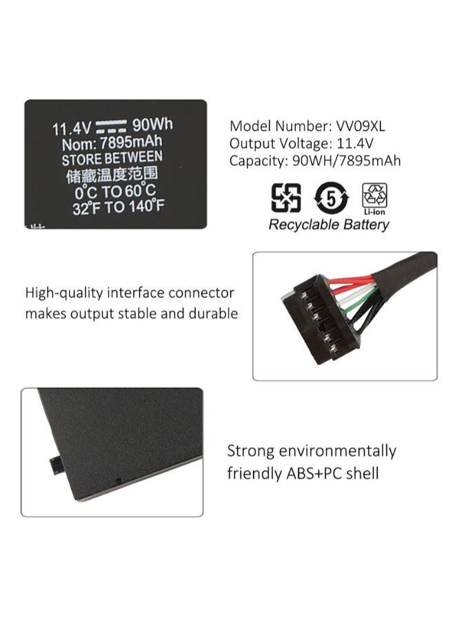 Lap-Tech Compatible Laptop Battery for HP ZBook 15 G3 Series, HP ZBook 17 G3 Series – Fits Part Numbers VV09XL, HSTNN-DB7D, 808452-001, 808398-2B1 – 7895mAh / 90Wh – 6 Months Warranty by LAPTECH - Image 5