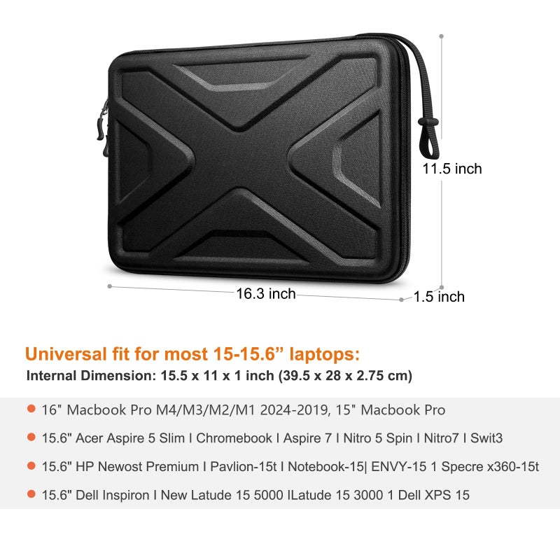 SITHON Hard Shell Laptop Sleeve Case for 16" MacBook Pro (M4/M3/M2/M1 Pro/Max) A3403 A3186 2024, ASUS VivoBook 15.6", 15" Surface Book and Acer/HP/Lenovo/Dell Chromebook, Shock Absorption Computer Bag - Image 2