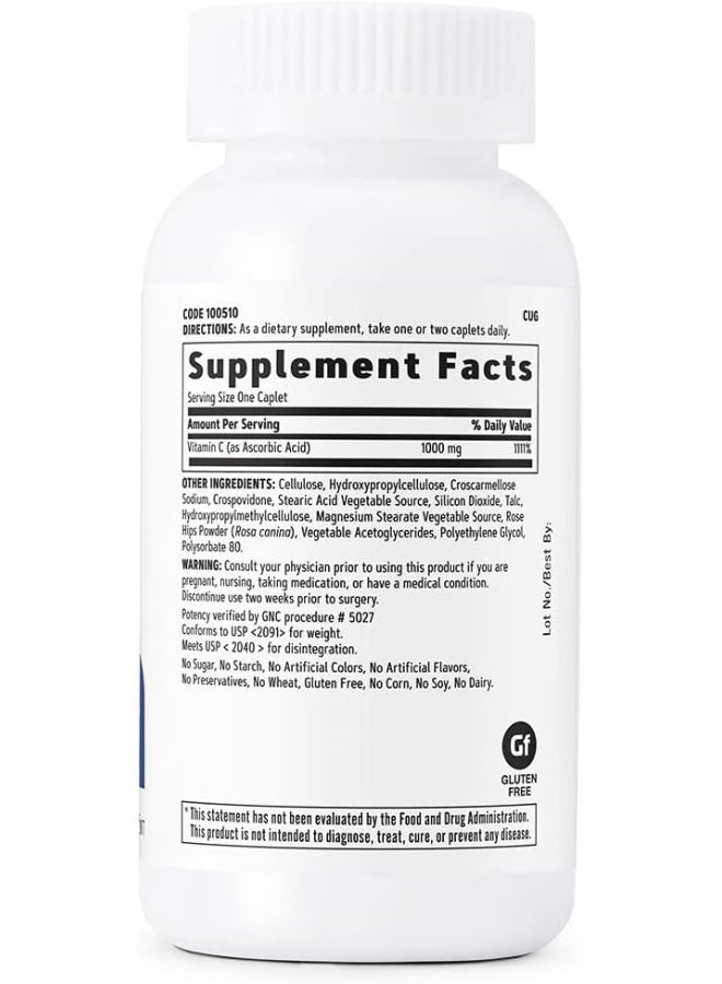 GNC Vitamin C 1000mg, 100 Caplets, Provides Immune Support - Image 2
