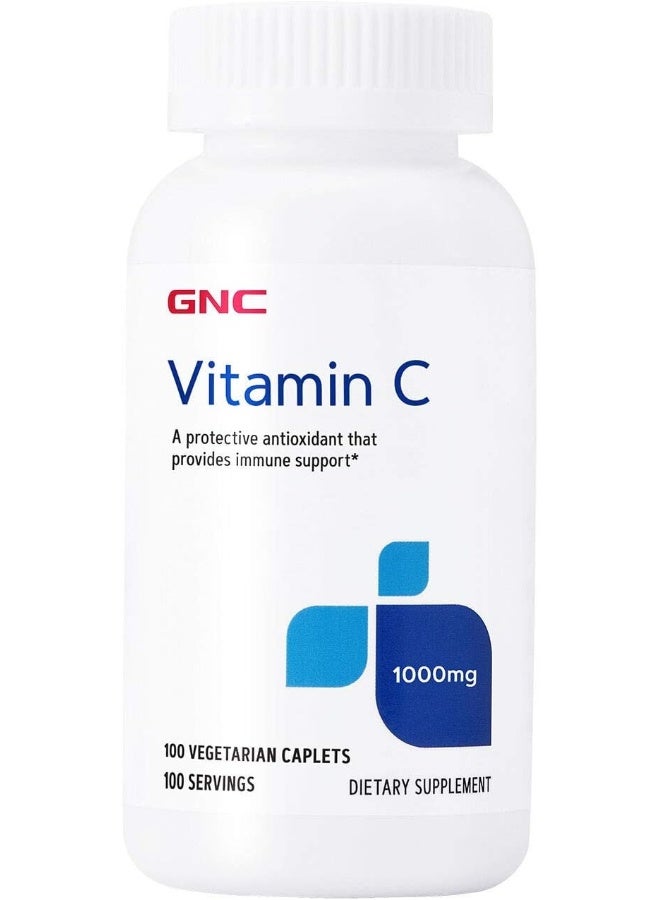 GNC Vitamin C 1000mg, 100 Caplets, Provides Immune Support - Image 1