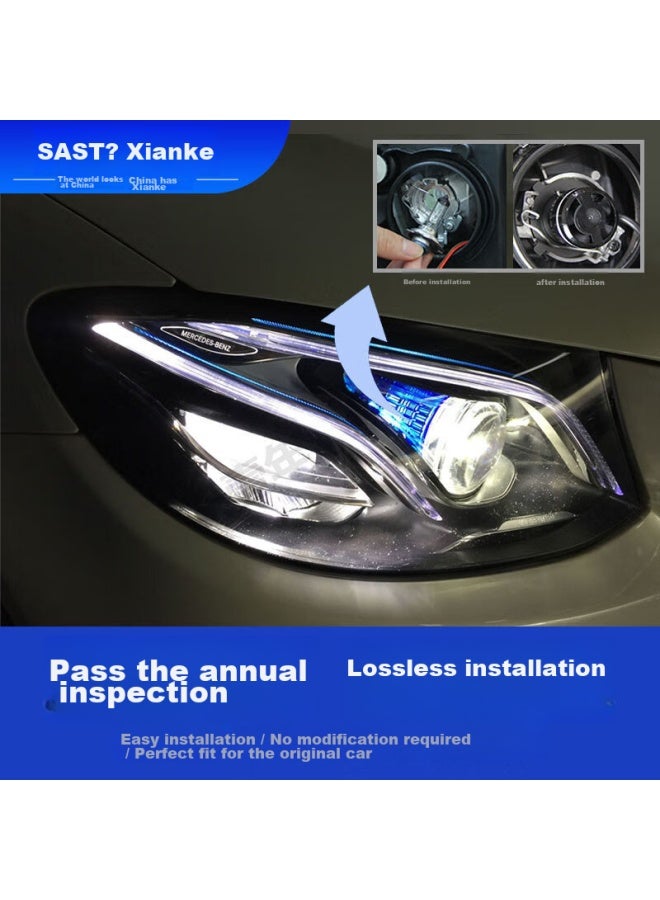 SAST Sast Car Led Dual-light Lens Laser Headlights, High And Low Beam Integrated Modification, Ultra-bright Bulbs H4 [2-pack] - Image 5