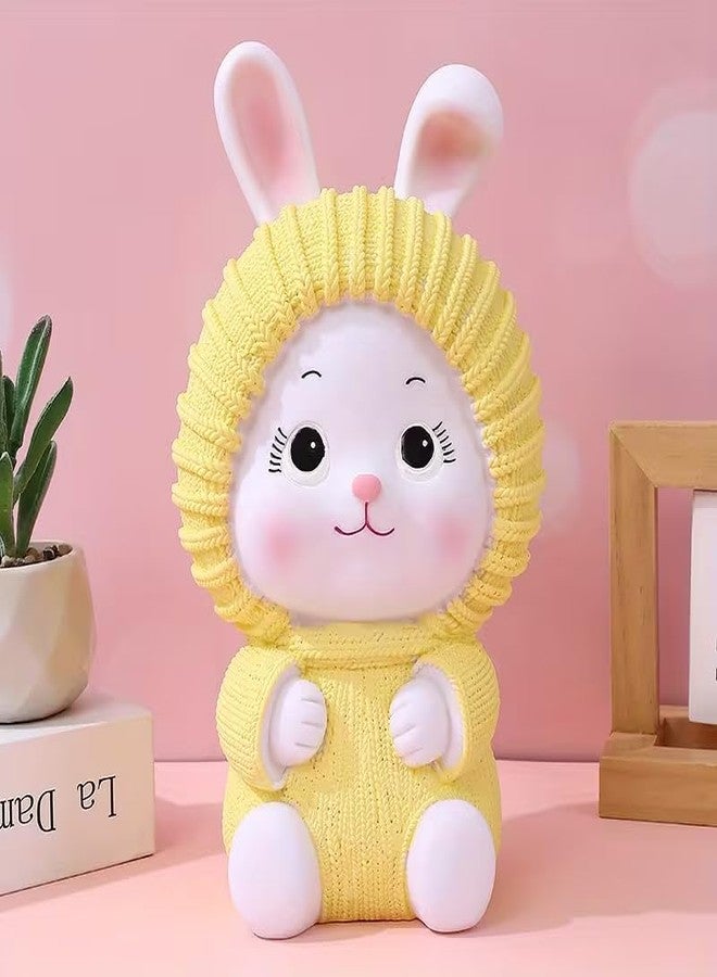 Sajani Cute Cartoon Portable Piggy Bank, Creative Coin Bank for Boys and Girls, Decorative Money Saving Box for Birthday Present, Best Return Gifts for Kids (Pack of 1) (Yellow - Rabbit) - Image 1