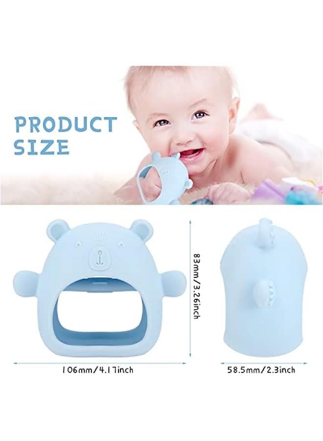 MOXO Teething Toys for Babies 2  Silic Baby Teether BPA Free Teething Ring Teething Mitten for Babies 6 Months Above Bear Teething Bracelet Baby Chew Toys for Soothing  - Image 2