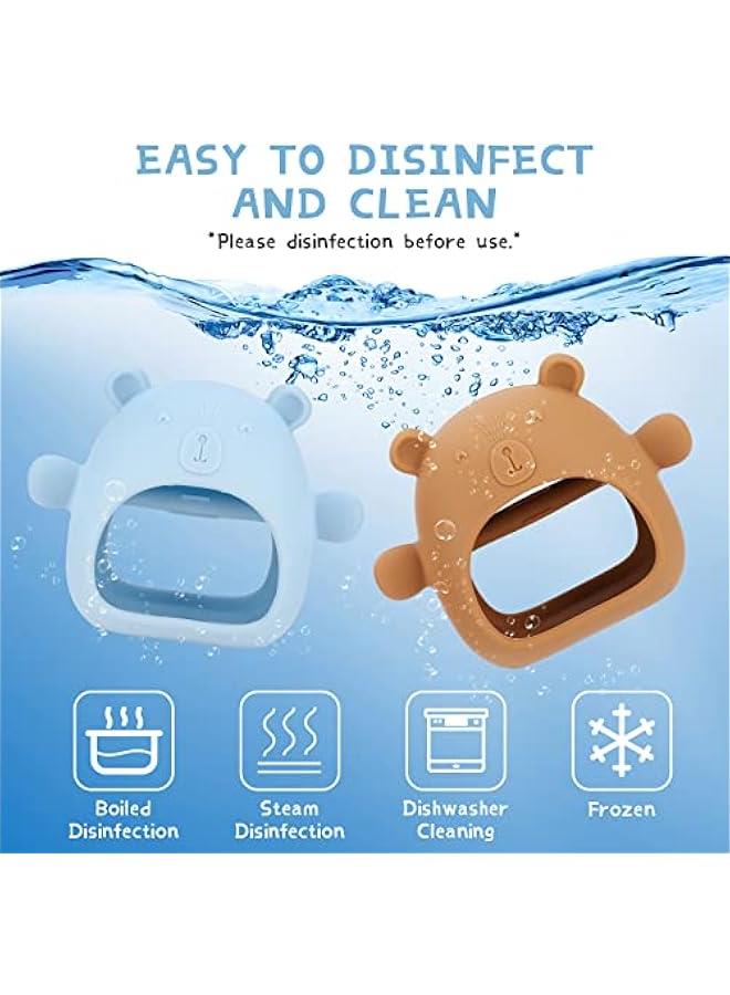 MOXO Teething Toys for Babies 2  Silic Baby Teether BPA Free Teething Ring Teething Mitten for Babies 6 Months Above Bear Teething Bracelet Baby Chew Toys for Soothing  - Image 5