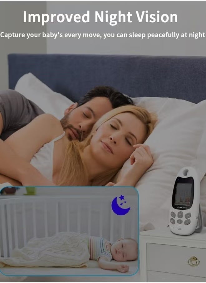 Baby Monitor - 2 Way Talk Video Baby Monitor With Camera, 2.0 Inch LCD Screen, Night Vision, Temperature Monitoring, For Baby Sleeping Status - Image 1
