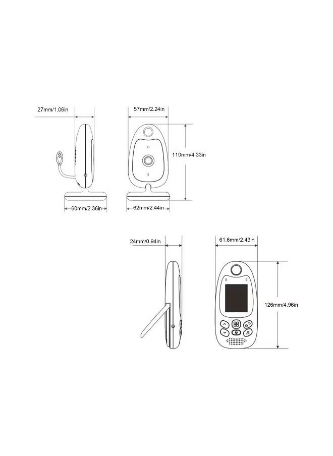 Baby Monitor - 2 Way Talk Video Baby Monitor With Camera, 2.0 Inch LCD Screen, Night Vision, Temperature Monitoring, For Baby Sleeping Status - Image 1