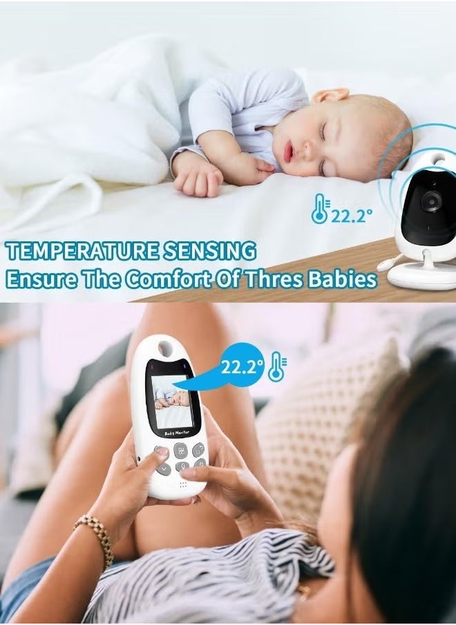 Baby Monitor - 2 Way Talk Video Baby Monitor With Camera, 2.0 Inch LCD Screen, Night Vision, Temperature Monitoring, For Baby Sleeping Status - Image 1