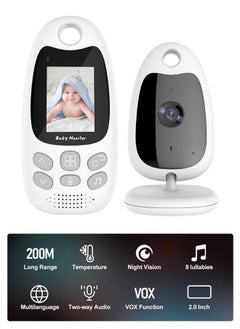 Baby Monitor 2 Way Talk Video Baby Monitor With Camera, 2.0 Inch LCD Screen, Night Vision, Temperature Monitoring, For Baby Sleeping Status  - Image 2