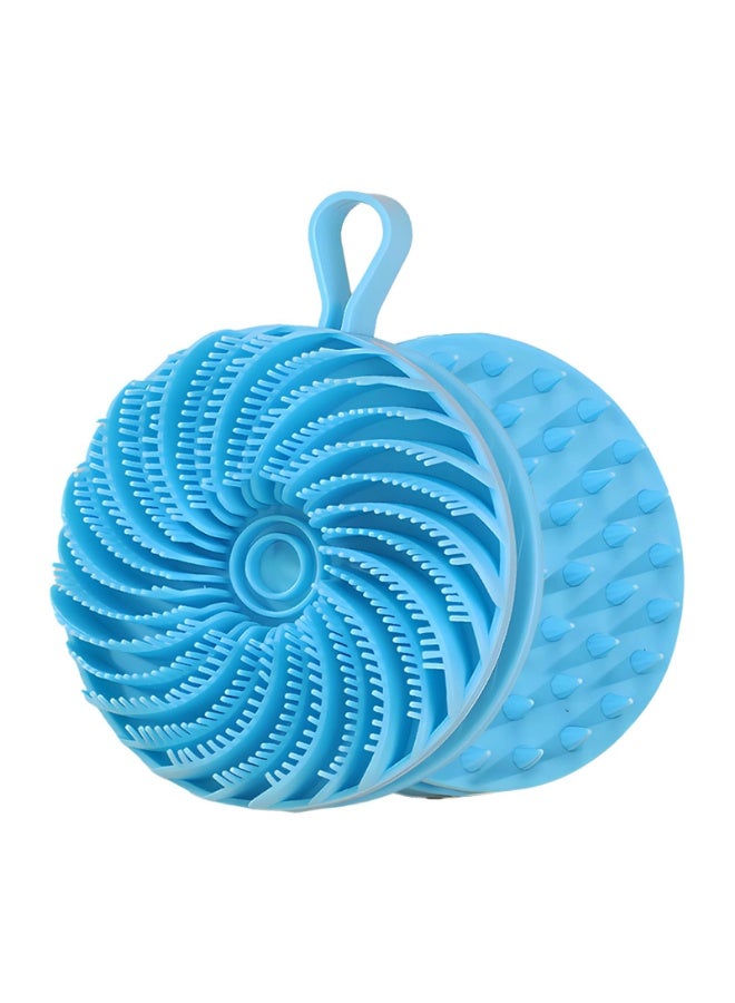 2 in 1 Silicone Body Scrubber Shampoo Brush, Exfoliating Shower Bath Scrubber, Scalp Massager, Soft Silicone Loofah for Sensitive Skin, Rapid Foaming, Easy to Clean, blue - Image 1