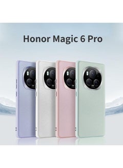 erorex Compatiable With Honor Magic 6 Pro 5G Case Luxury Leather Soft Silicone Phone Back Cover For Magic 6 Pro Stylish Funda Shockproof Bumpe Black  - Image 2