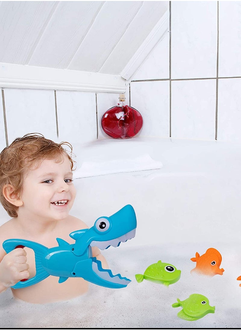 KASTWAVE - Bath Toys Fun Baby Bathtub Toy Shark Bath Toy for Toddlers Boys Girls Shark Grabber with 4 Toy Fish Included (Shark Grabber) - Image 1