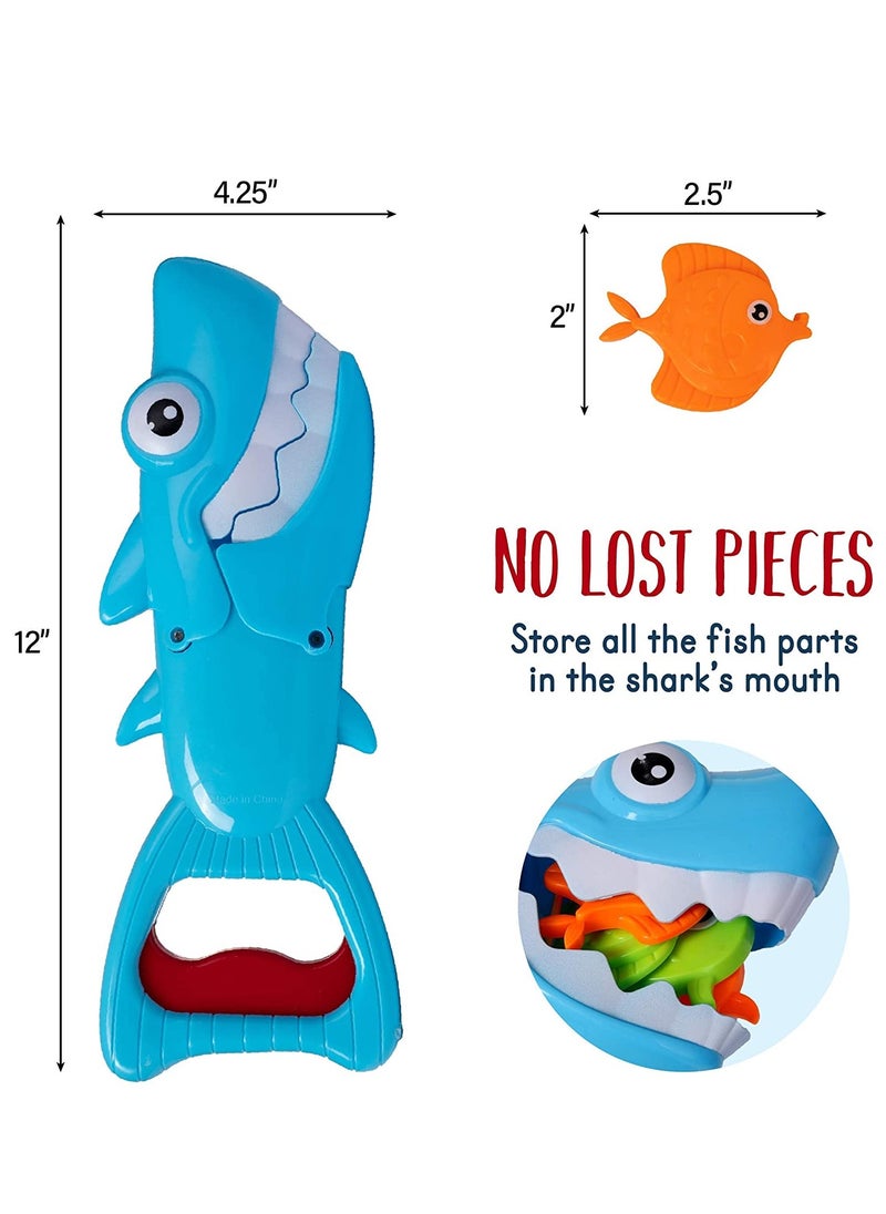 KASTWAVE - Bath Toys Fun Baby Bathtub Toy Shark Bath Toy for Toddlers Boys Girls Shark Grabber with 4 Toy Fish Included (Shark Grabber) - Image 1