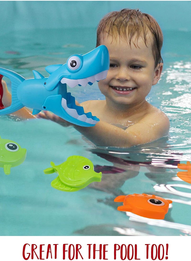 KASTWAVE - Bath Toys Fun Baby Bathtub Toy Shark Bath Toy for Toddlers Boys Girls Shark Grabber with 4 Toy Fish Included (Shark Grabber) - Image 1
